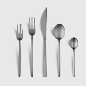 QUINCE NIB Mepra Due Flatware Set, 10 Piece Brushed Stainless Steel